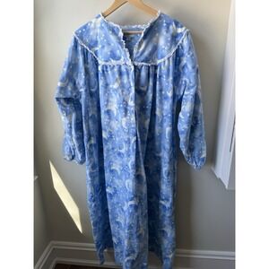 LANZ OF SALZBURG Celestial Flannel Nightgown Cottagecore Granny Traditional 1X